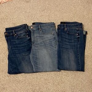 Three Pairs of WHBM Mid-Rise Jeans- Size 12